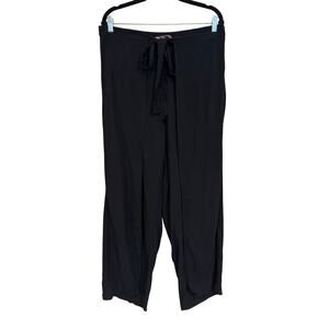Helium London Pants Womens 1X Plus Black High Rise Drape Tie Waist Casual Summer
